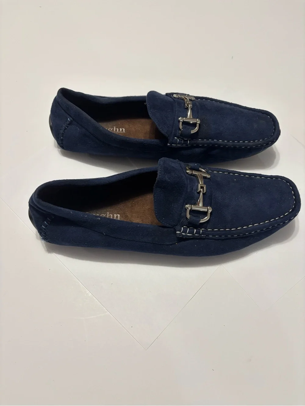 Z. Vaughn Men’s Size 10 Navy Blue Suede Horsebit Driving Loafers Slip On Moccasi
